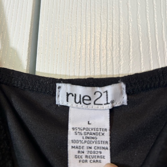 Rue21 Bodycon Dress Black Large Stretch Lined Spaghetti Strap Midi - Picture 6 of 14